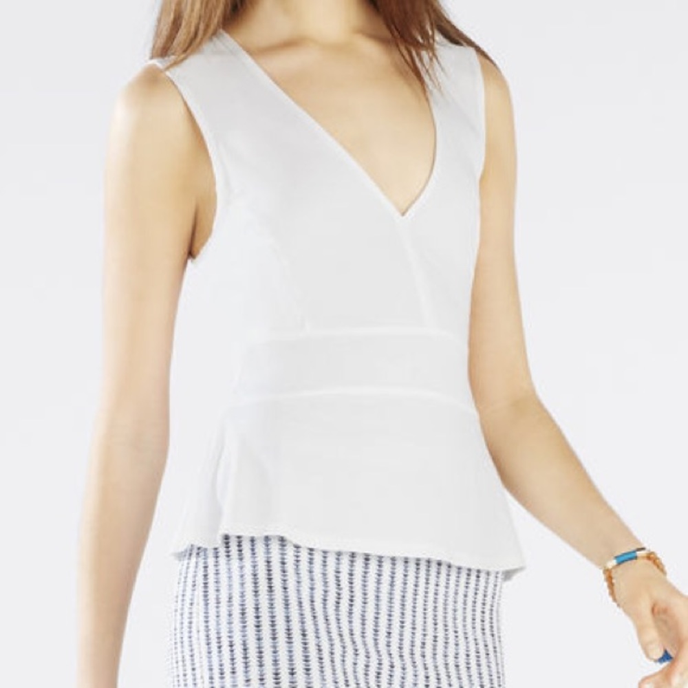 BcbgmaxAzria White Sleeveless Top - 75% off MSRP!
